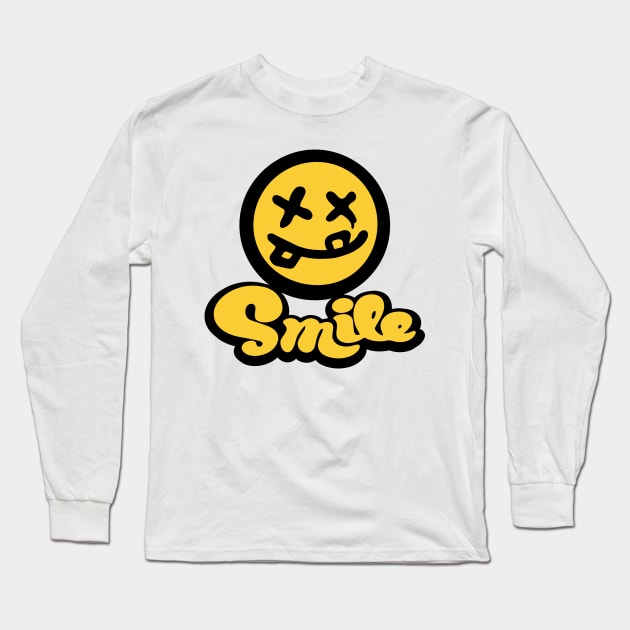 Y2K Asthetic 90'S Retro Smile Emoji Graphic Long Sleeve T-Shirt by thatsy2k